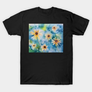 Black Eyed Susan Watercolor Painting T-Shirt